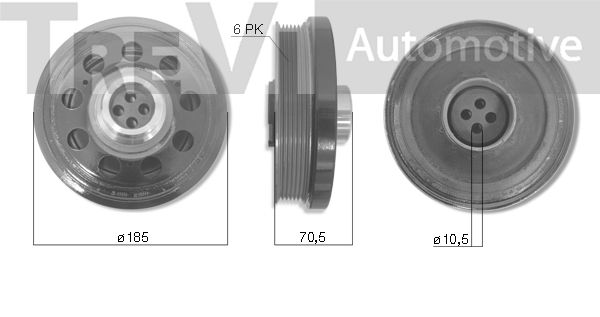 TREVI AUTOMOTIVE Hihnapyörä, kampiakseli PC1274